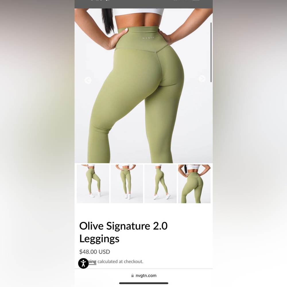 NVGTN  Olive in small signature 2.0 leggings